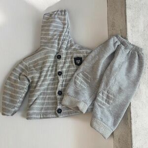Striped Gray Kids Jacket and Pants Set Size 12-18
